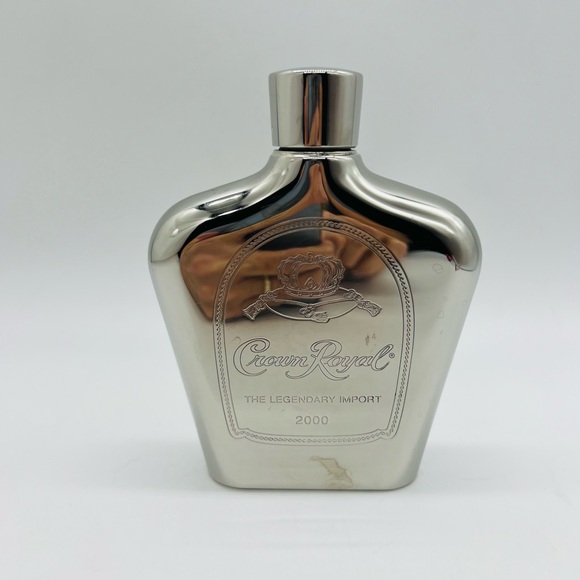 Crown Royal Branded Stainless Steel Flask - Silver 6 Ounces - Picture 3 of 13